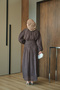 Women's Pleated Detailed Balloon Sleeve Dress Brown - 8