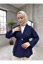 Button Detail Strawberry Cardigan-Navy Blue