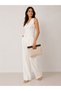 Beige Straw Women's Shoulder Bag with Chain Strap Handbag Brown Detailed Stylish Daily Clutch Bag - 3