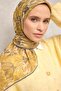 Cotton Polyester Soft Scarf with Acid Botanical Pattern Tok Duruşlu 90X90 - 3