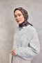 Cotton Polyester Soft Scarf Brown-Black Floral Patterned Non-Slip Textured 90X90 - 2