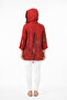 Women's 4/3 Capri Sleeve Hooded Italian Style Zippered Cotton Thin Fabric Jacket - 4