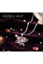 316L Steel Chain Silver Color Pink Heart Dock Model Necklace