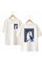 Table Horse Back and Front Chest Printed 100% Cotton Oversize Loose Regular Fit Crew Neck T-Shirt