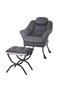 Ergonomic and Comfortable Lounge Chair with Folding Ottoman - Armrests and Side Pocket - Upholstered in Washable Velvet - Perfect for Living Room, Bedroom or Small Apartment - For - 7