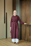 Women's Hidden Buttoned Waist Tie Dress, Plum