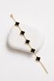 Women's Steel Bracelet - Clover Design with Black Crystal Stones, Set of 5 • Gift Bracelet for Lover • Wife • Mother - 3