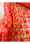 Orange 3D Pompom Flower Embroidered Tulle Fabric |   Dress, Etak, and Tuniklik Brode - 7