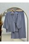 Vinmora Side-Tie Kimono and Strawberry Pants Set As478-Ek544 Dark Gray - 2