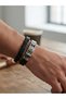 Unisex Combination Pu Leather Bracelet Black Steel Mesh Leather Bracelet Casual Stylish Design Adjustable Magnetic Clip Bl29 - 2
