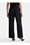 Black Belted Wide Leg Women's Trousers - 4