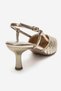 Mavero Gold Knitted Women's Heeled Shoes - 5