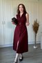 Polo Collar Belted Padded Midi Shirt Dress - 4