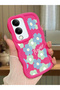 Vivo Y19E Compatible Case Camera Protector Red Silicone Couple Phone Case Floral Pattern