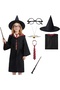 6Pcs Kids Wizard Cosplay Costume Set Magic Robe Outfit Children Birthday Halloween Party Dress Up Family Role Play Gift - 2