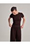 بنطلون مريح ذو قصة واسعة بلون بني غامق - 2