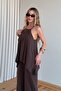 Brown Stone Detailed Jumpsuit - 3464 - 5