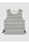 Original Oval Collar Striped Girls' Undershirt