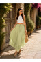 Women's Layered Chiffon Maxi Skirt High Waist Flight Flight Summer Long Skirt - 3