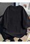 Women's Black Teddy Bear Printed Oversize 100% Cotton Short Sleeve Casual Basic T-Shirt - 2