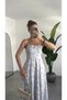 Women's Blue Floral Patterned Midi Lined Dress with Straps and Gipeli Back Detail Summer Cotton Casual Vacation - 5