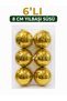Set of 6 8 cm Shiny Christmas Tree Ornaments with Balls and Hangers Christmas Pine Tree Decoration - 2