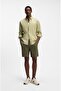 Men's Shirt Collar Button Closure Long Sleeve Light Green Shirt - 2