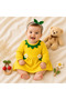 Baby Dress with Crown, Gift, and Flower Details