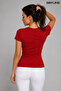 Women's Crew Neck Cotton Fabric Basic Slim Fit Comfortable Body T-Shirt - 3