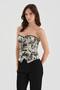 Women's Corset with Covered Bust and Underwire, Jacquard Fabric Detailed Design - 3