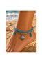 Blue Beaded Sea Themed Women's Double Anklet
