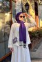 Double-Sided Silk Shawl Dark Purple