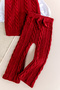 3-Piece Winter Girl's Set with Knit Sweater and Pants - 8