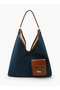 Denim Shoulder Bag with Pouch - 3