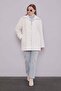Ecru Sequin Pattern Midi Coat