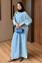 Women's Beaded Embroidered Denim Wide Fit Dress - 2