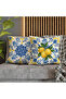 Blue and Yellow Baroque Lemon Patterned Runner and Set of 4 Cushion Covers Mediterranean - 4