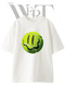 Melting Smiley Design Printed Unisex White Oversize T-Shirt
