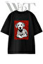 Dalmatian Puppy Design Printed Unisex Black Oversize T-Shirt