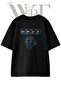 Albert Einstein Design Printed Unisex Black Oversize T-Shirt