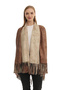 Beige Florance Women's Leather Poncho - 6