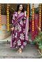 Purple Rayon Printed Kurta with Palazzo & Dupatta - ALV2018 | Purple-Size:M-38-Inches - 5