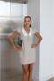 Beige Striped Baby Collar Mini Dress - 3