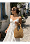 Handmade V Model Paper Rope Straw Color Bag - Hand Knitted Women's Daily Shoulder Bag - 2