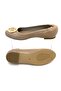 Genuine Leather Ballet Flats with Metal Buckle - 5