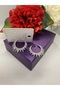 Zircon Stone Crown Model Silver Color Steel Earrings - 3
