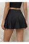 Women's Black Sea and Beach Quick Dry Tennis Sports Culottes Shorts Skirt High Waist Pleated Diving Fabric - 3