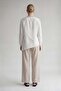 Khaki High Waist Linen Trousers - 3