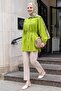 Rope Belted Fat Green Shirt Tunic - 3