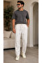 Comfort in Elegance - Men's Wide-Fit Linen Trousers with Elastic Waist and Drawstrings - 6